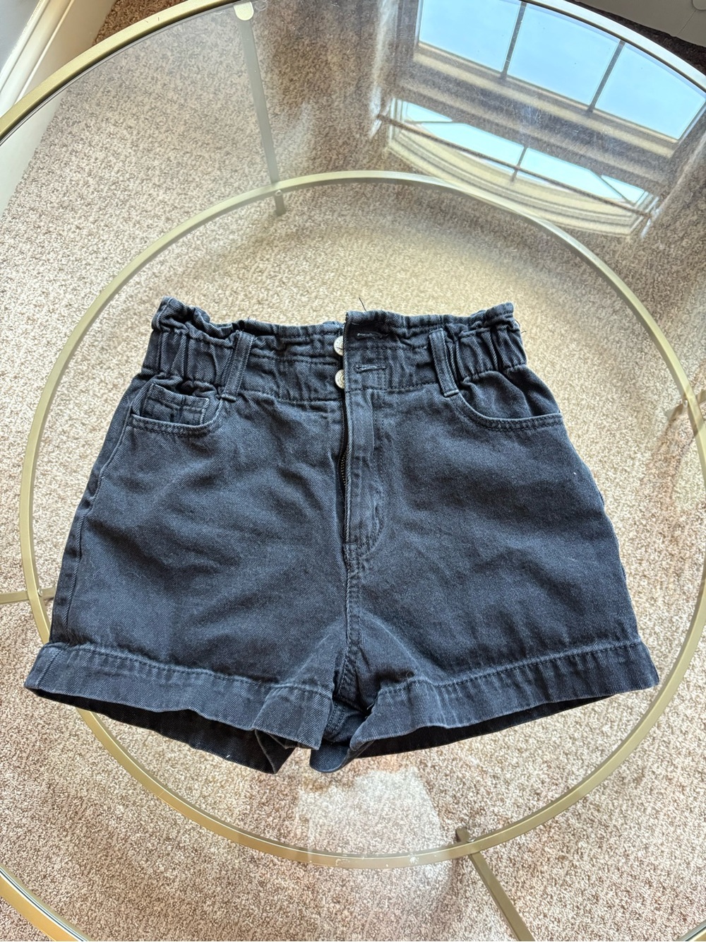 Forever 21 Black High-Waist Paperbag Shorts